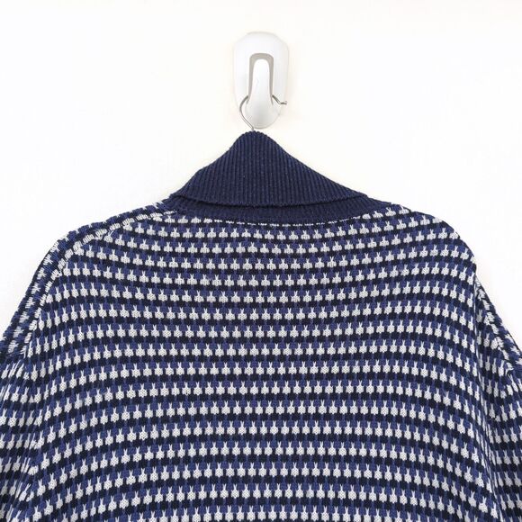 Ted Baker London Men 5 XL Riber Sweater Blue Chunky Turtleneck Wool Blend FLAW - Picture 7 of 8